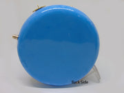Metallic sky blue Brass decoration round box clutch purse
