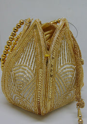 Designer Embroidered Lotus Potli