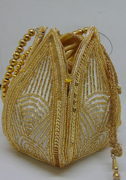 Designer Embroidered Lotus Potli