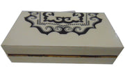 Beige Black Handcrafted Resin Clutch