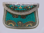 Silver Metal clutch party sling bag