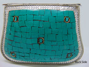 Silver Metal clutch party sling bag