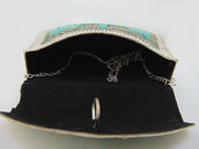 Silver Metal clutch party sling bag