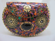 Metal Mosaic clutch party sling bag