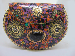 Metal Mosaic clutch party sling bag