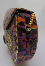 Metal Mosaic clutch party sling bag