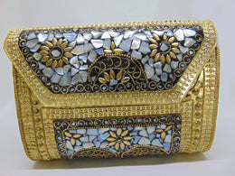 Metal clutch party sling bag