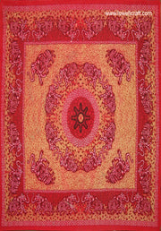 FLORAL HIPPIE ELEPHANT MANDALA TAPESTRY
