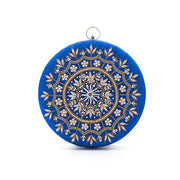Designer Embroidery Round Clutch Bag
