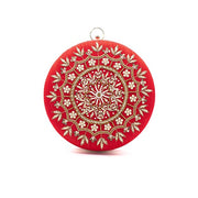 Designer Embroidery Round Clutch Bag
