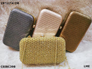 Zari Embroidery Clutch Box Bag