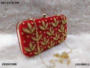 Zari Embroidery Clutch Box Bag