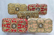 Zari Embroidery Clutch Box Bag