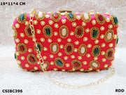 Zari Embroidery Clutch Box Bag