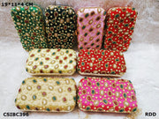 Zari Embroidery Clutch Box Bag