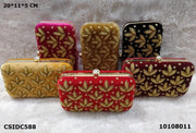 Zari Embroidery Clutch Box Bag