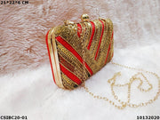 Zari Embroidery Clutch Box Bag