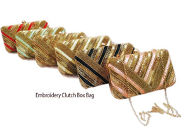 Zari Embroidery Clutch Box Bag