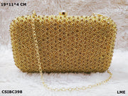 Zari Embroidery Clutch Box Bag