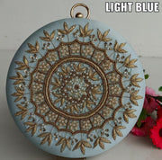Designer Embroidery Round Clutch Bag