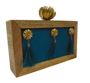 Tassel Wooden Box Clutch Bag