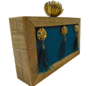 Tassel Wooden Box Clutch Bag