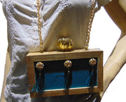 Tassel Wooden Box Clutch Bag