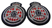 Hand Embroidered silver & gold  Bullion Wire cap Badges