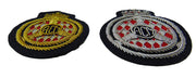 Hand Embroidered silver & gold  Bullion Wire cap Badges