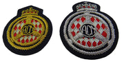 Hand Embroidered silver & gold  Bullion Wire cap Badges