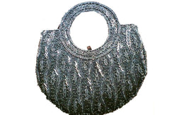 ROUND HANDLE BEADED BAG