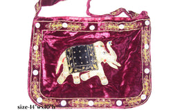 ELEPHANT DESIGN VELVET BAG