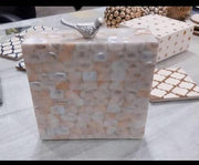 Bird knob Natural Sea Shell sling Clutch Bag