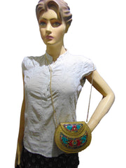 ANTIQUE BRASS METAL VINTAGE CLUTCH BAG