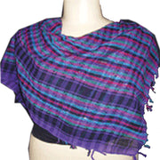 MULTICOLOR COTTON ARAB SCARF WITH LUREX CHECKED)