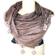 POLYESTER VISCOSE ARAB SCARF WITH TASSEL & FRINGE