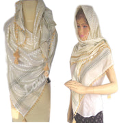 SELF LEAF DESIGN POLYESTER VISCOSE HIJAB SCARF
