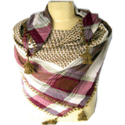 LEAF DESIGN POLYESTER VISCOSE ARAB SCARF