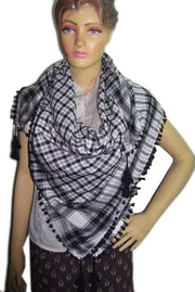 Check Design Arafat Scarf With Tassel & fringe