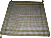 Small Check Design Arafat Scarf With Tassel & Fringe