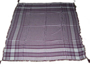 Small Check Design Arafat Scarf With Tassel & Fringe