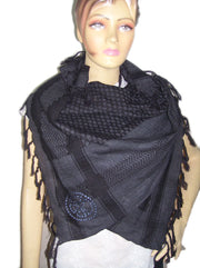 Leaf Design Arafat Scarf with Embroidery