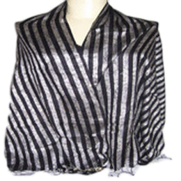 JACQUARD STRIPE PASHMINA SCARF