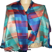 CASHMERE SILK CHECK SCARF