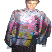 FLOWER PRINT SILK VISCOSE SCARF