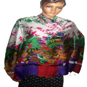 FLOWER PRINT SILK VISCOSE SCARF