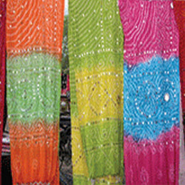 MIRROR WORK BANDHANI SCARF