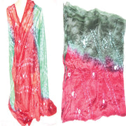 TWO TONE SILK BHANDHNI SCARF