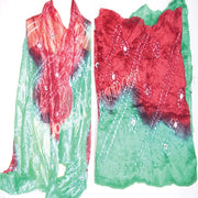 TWO TONE SILK BHANDHNI SCARF