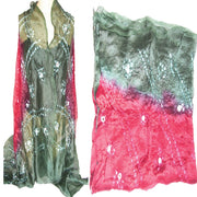 TWO TONE SILK BHANDHNI SCARF